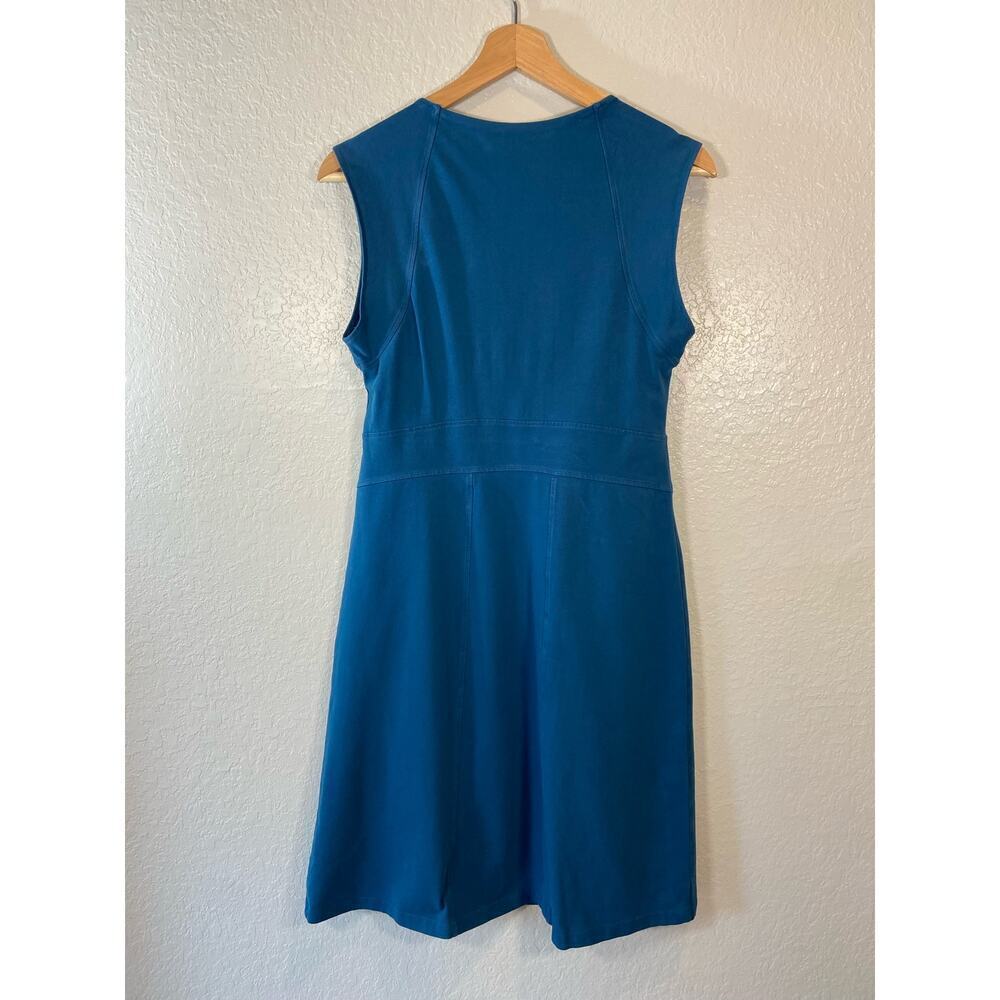 Athleta Teal Square-Neck Cap-Sleeve Mini Dress - Picture 2 of 7